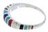 Southwestern Multicolor Inlay Silver Ring Size 6-3/4 TX45538
